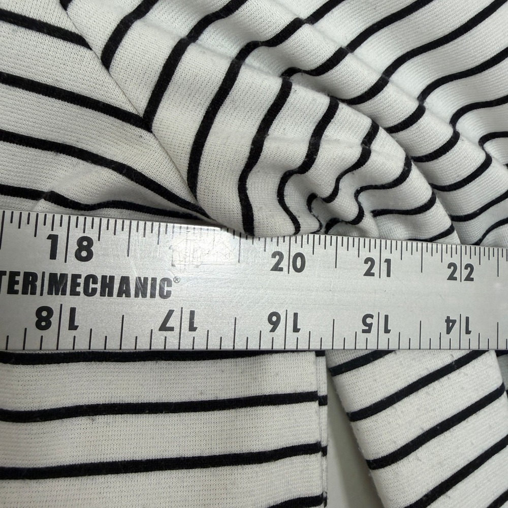 John Mark Womens Small Black White Striped Bell Sleeve Embroidered Medallion Top - Picture 9 of 10